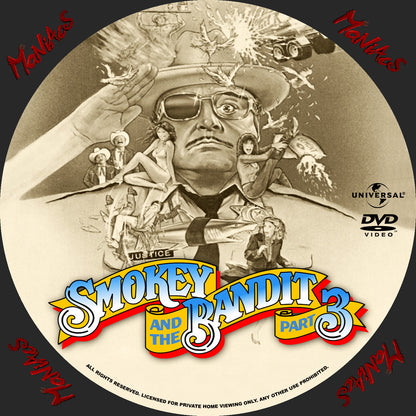 SMOKEY AND THE BANDIT COLLECTION 1-2-3 (1977-83)  Burt Reynolds, Jackie Gleason, Jerry Reed, Mike Henry, Sally Field  - Public Domain Movie DVD NO CASE