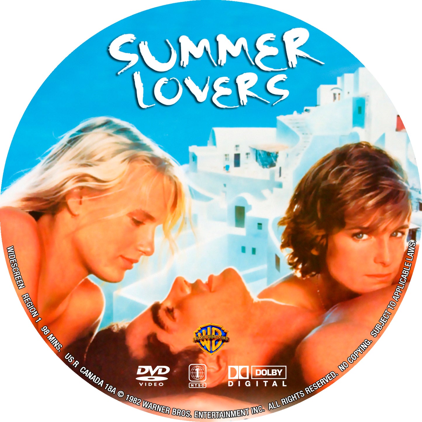 SUMMER LOVERS (1982) Peter Gallagher ,Daryl Hannah,Barbara Rush ,Carole Cook  - PUBLIC DOMAIN DVD ONLY NO CASE