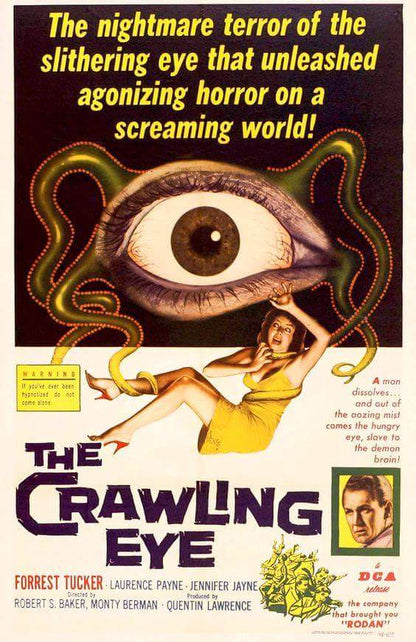 THE CRAWLING EYE (1958) Forrest Tucker, Laurance Payne, Jennifer Jayne, Janet Munro, Warren Mitchell - PUBLIC DOMAIN DVD ONLY NO CASE