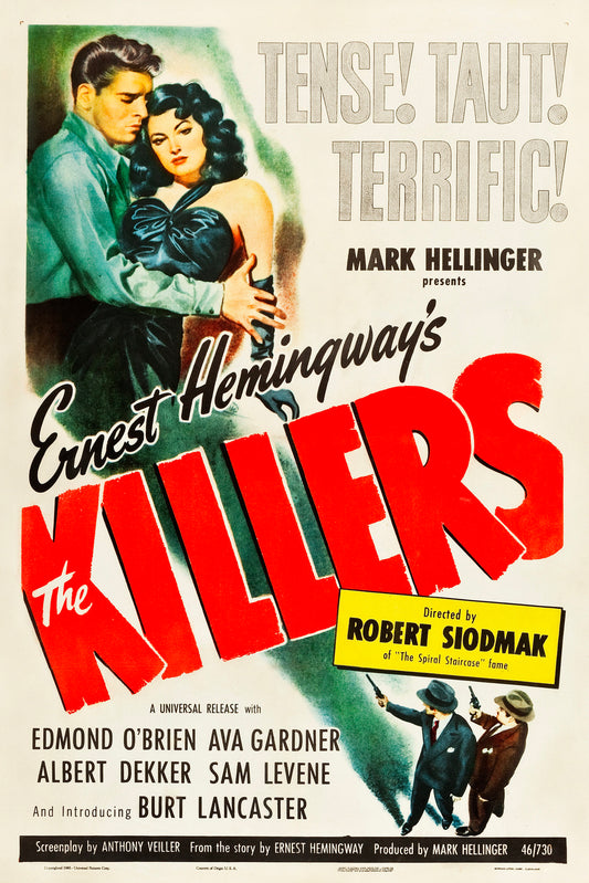 THE KILLERS (1946) Edmond O'Brien,Ava Gardner,Albert Dekker,Sam Levene,Burt Lancaster - Public Domain DVD NO CASE