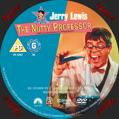 THE NUTTY PROFESSOR (1963) Jerry Lewis,Stella Stevens,Del Moore - Public Domain Movie DVD NO CASE