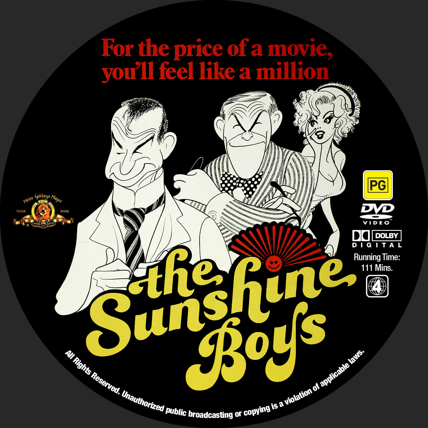 THE SUNSHINE BOYS (1975) George Burns, Richard Benjamin, Carol Arthur, Walter Matthau, Lee Meredith  - Public Domain Movie DVD NO CASE
