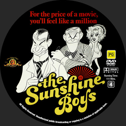 THE SUNSHINE BOYS (1975) George Burns, Richard Benjamin, Carol Arthur, Walter Matthau, Lee Meredith  - Public Domain Movie DVD NO CASE