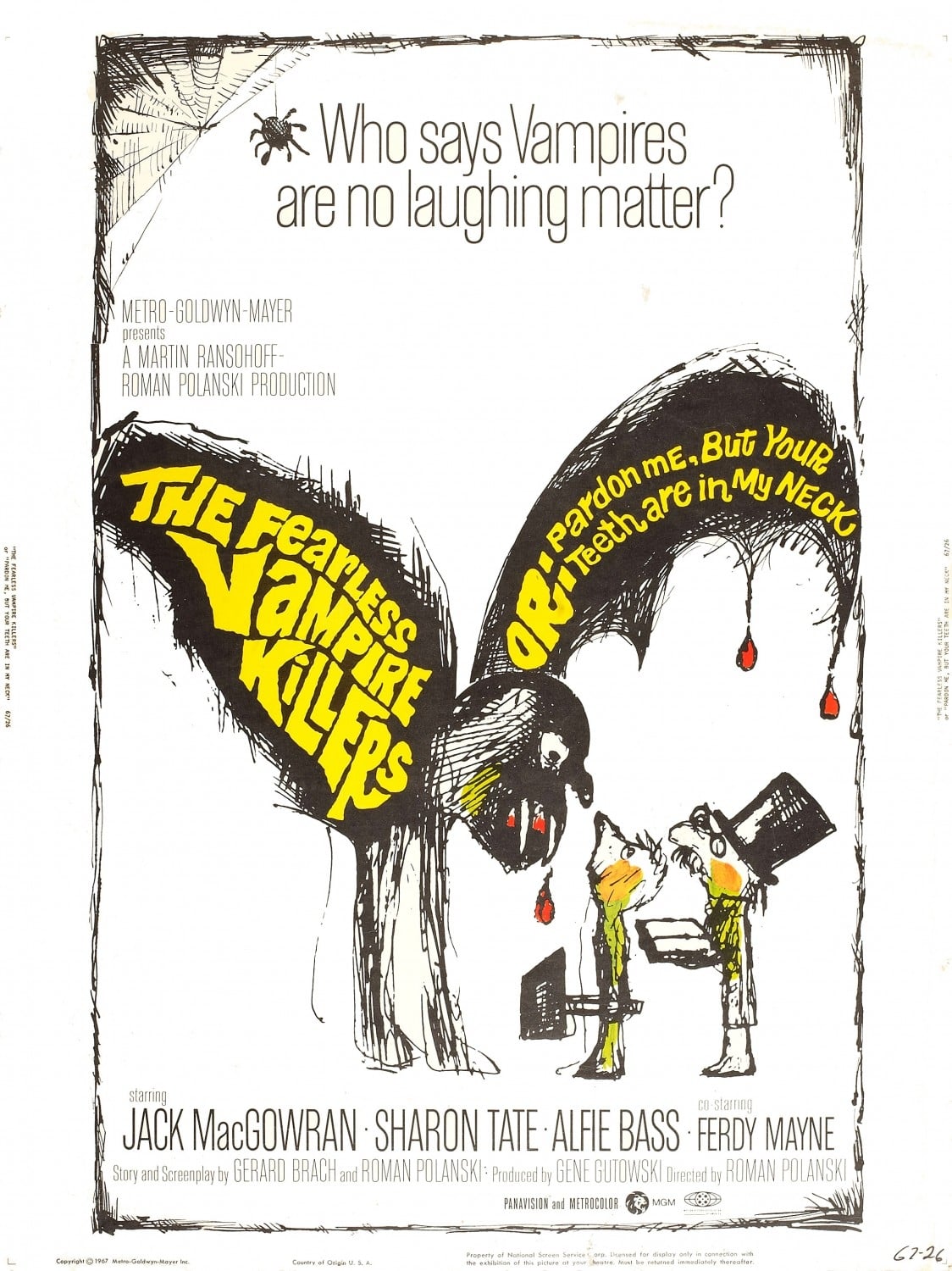 THE FEARLESS VAMPIRE KILLERS (1967) Jack MacGowran,Roman Polanski,Sharon Tate,Alfie Bass - Public Domain DVD NO CASE