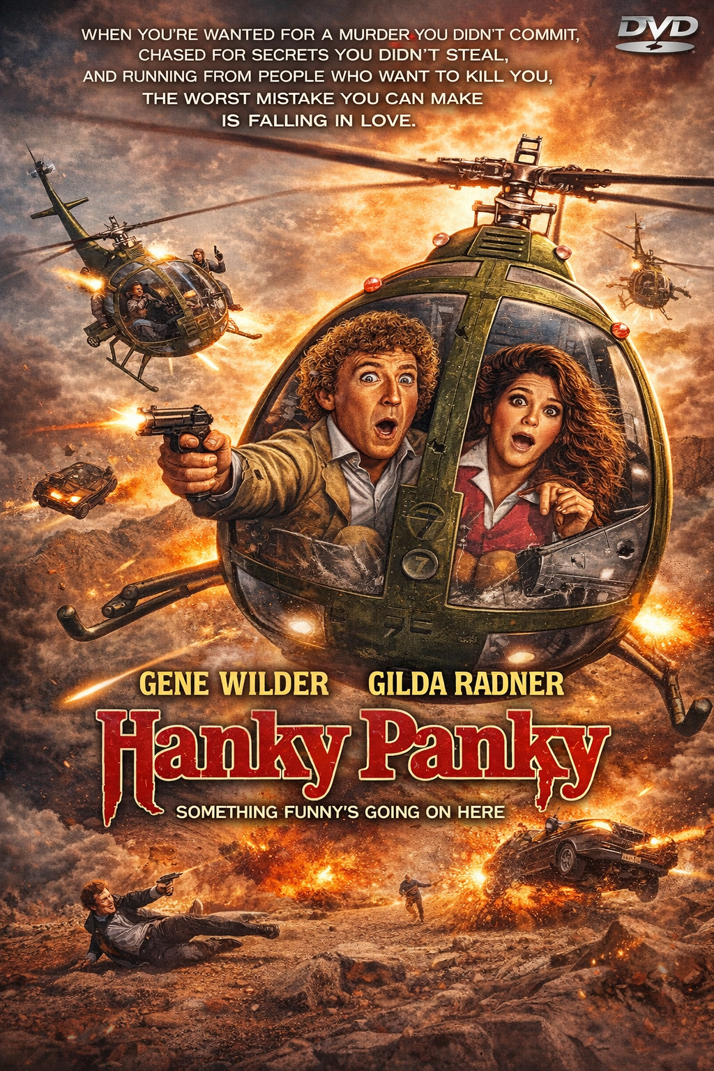 HANKY PANKY (1982) Gene Wilder Gilda Radner Kathleen Quinlan Richard Widmark Robert Prosky - Public Domain Movie DVD NO CASE