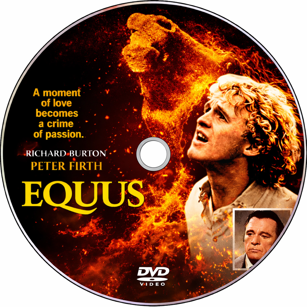 EQUUS (1977) Richard Burton,Peter Firth,Jenny Agutter,Joan Plowright,Colin Blakely - Public Domain DVD NO CASE RARE !