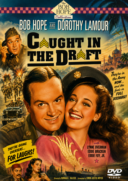 CAUGHT IN THE DRAFT (1941) Bob Hope, Dorothy Lamour, Eddie Bracken, Lynne Overman and Eddie Foy Jr. - Public Domain Movie DVD NO CASE