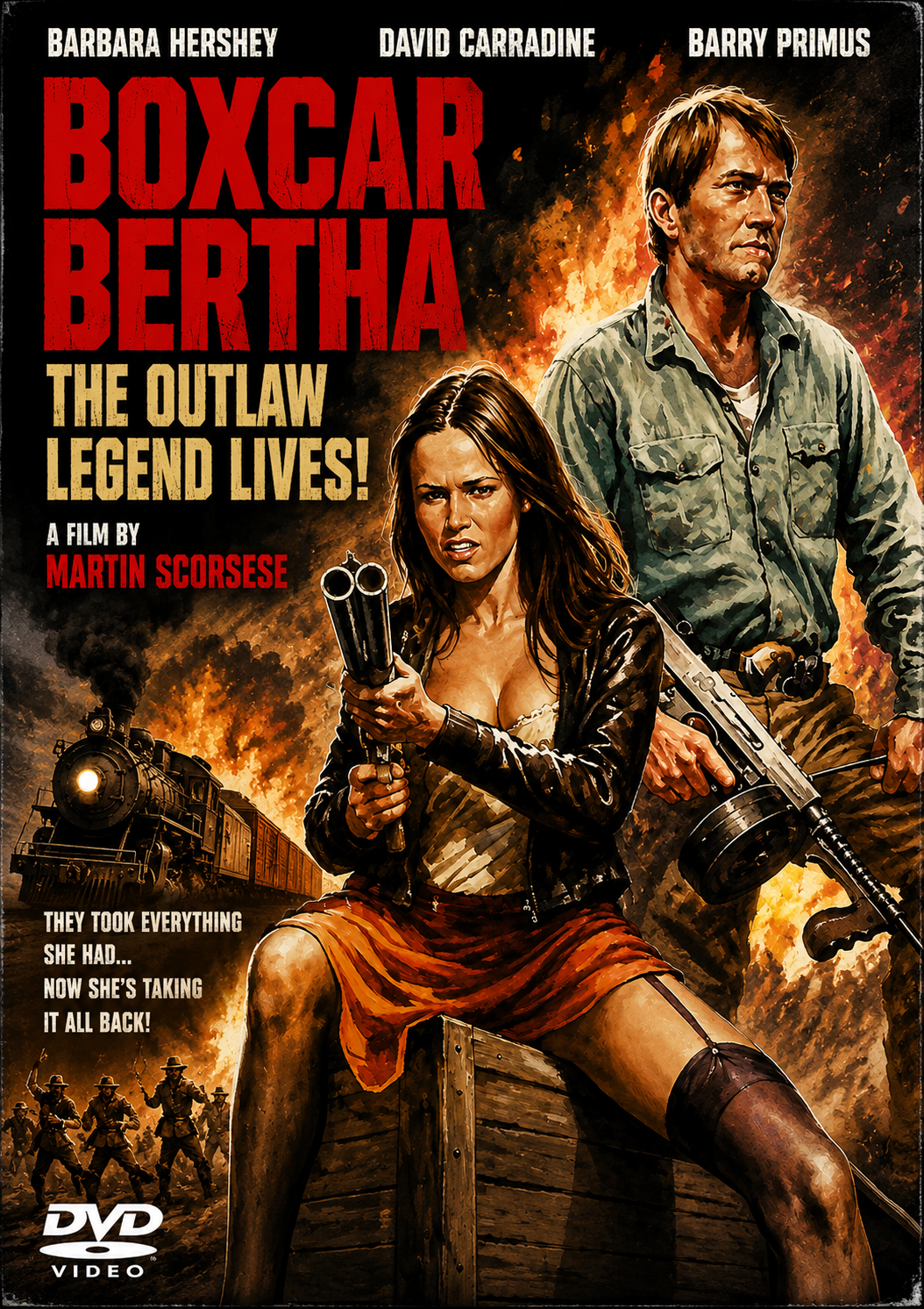 BOXCAR BERTHA (1972) Barbara Hershey, David Carradine, Barry Primus, Bernie Casey - DVD NO CASE