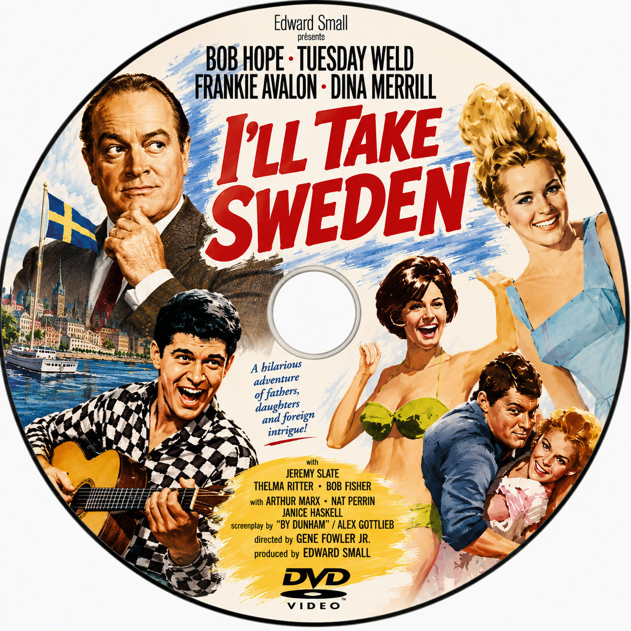 I'LL TAKE SWEDEN (1965) Bob Hope, Tuesday Weld, Frankie Avalon, Dina Merrill - Public Domain Movie DVD NO CASE