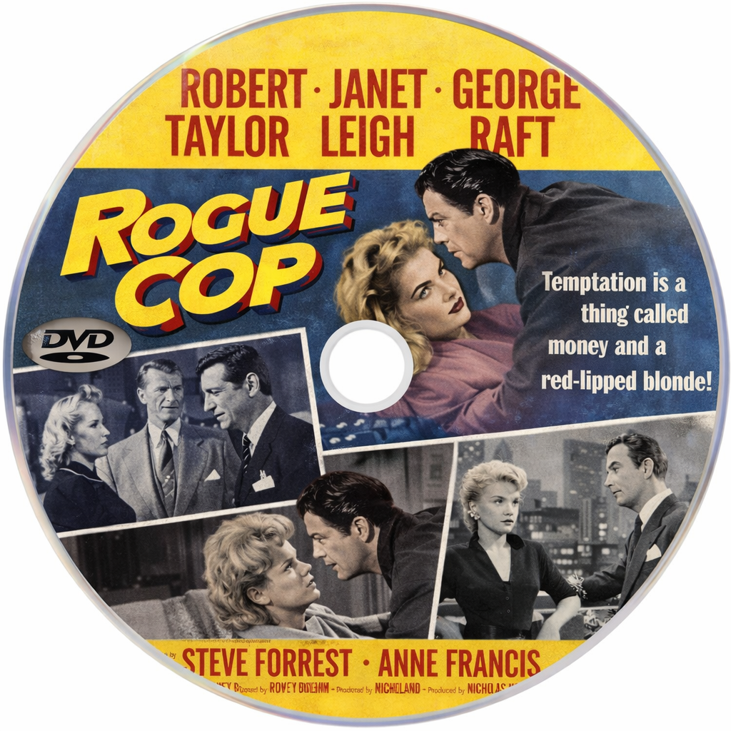 ROGUE COP (1954) Robert Taylor,Janet Leigh,George Raft - Public Domain DVD NO CASE RARE !