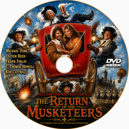 THE RETURN OF THE MUSKETEERS (1989) Michael York • Oliver Reed • Frank Finlay • C. Thomas Howell • Kim Cattrall - PUBLIC DOMAIN DVD ONLY NO CASE