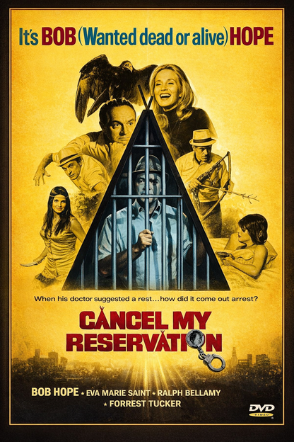 CANCEL MY RESERVATION (1972) Bob Hope, Eva Marie Saint, Ralph Bellamy, Forrest Tucker, Anne Archer - Public Domain Movie DVD NO CASE