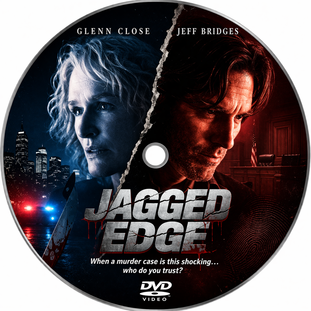 JAGGED EDGE (1985) Glenn Close Jeff Bridges Peter Coyote Robert Loggia - Public Domain Movie DVD NO CASE