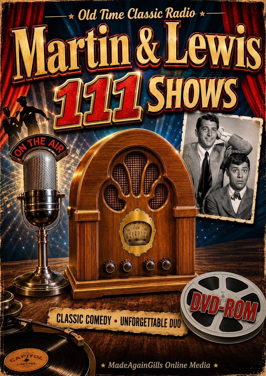 DEAN MARTIN AND JERRY LEWIS - OTR OLD TIME RADIO SHOW COMEDY DVD-ROM - 111 EPISODES MP3 (Copy)