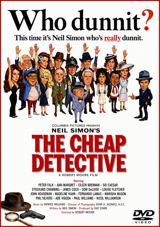 THE CHEAP DETECTIVE (1978) Peter Falk, Ann-Margret, Eileen Brennan, Stockard Channing, Madeline Kahn, Louise Fletcher, Dom DeLuise - Public Domain Movie DVD NO CASE
