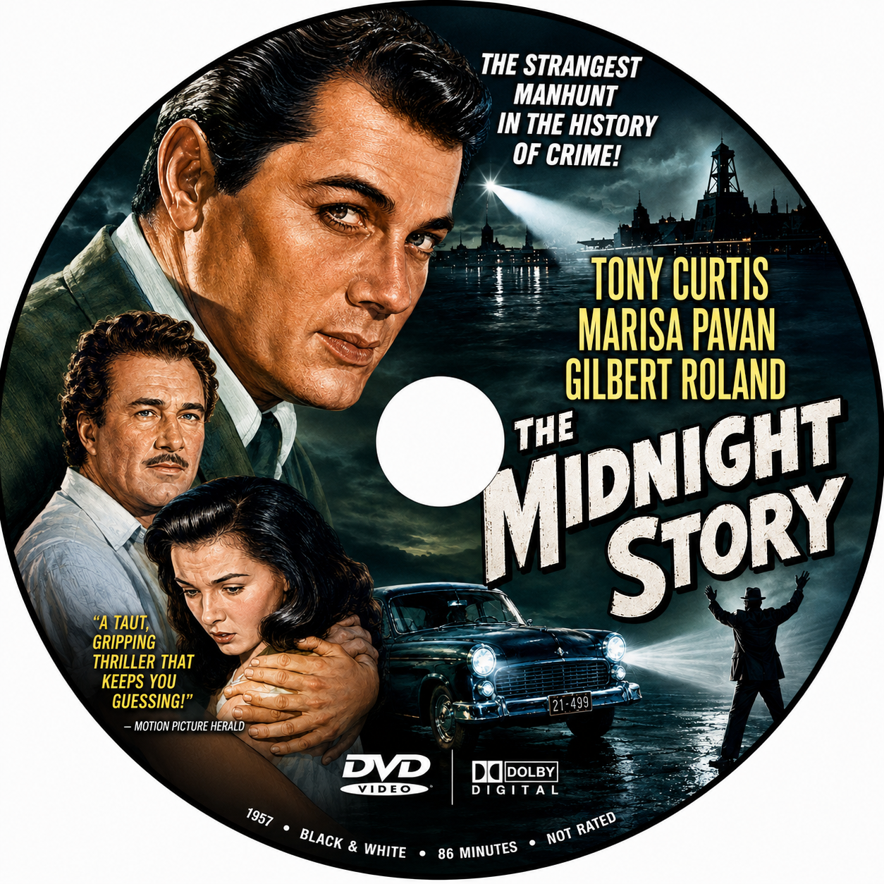 THE MIDNIGHT STORY (1957) Tony Curtis, Marisa Pavan, Gilbert Roland - DVD NO CASE