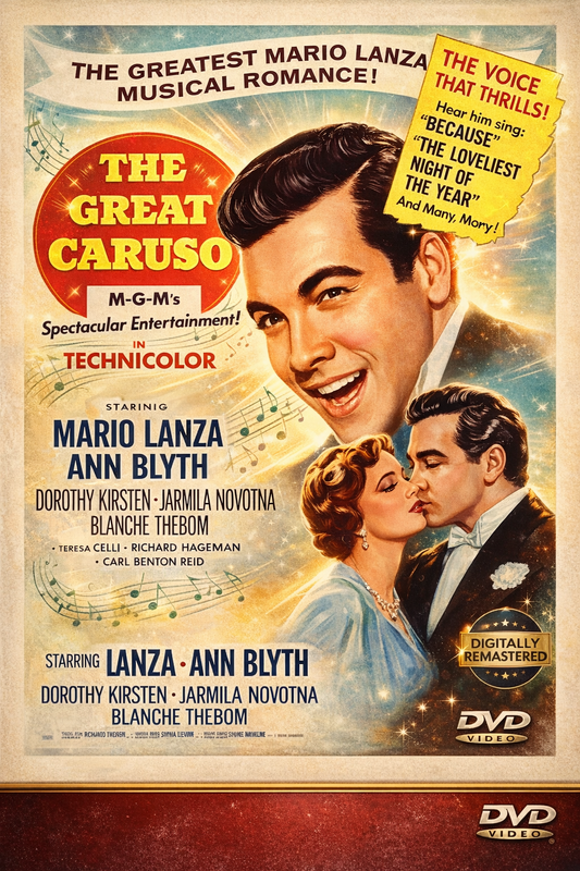 THE GREAT CARUSO (1951) Mario Lanza - On-Off-Subtitles Public Domain DVD NO CASE