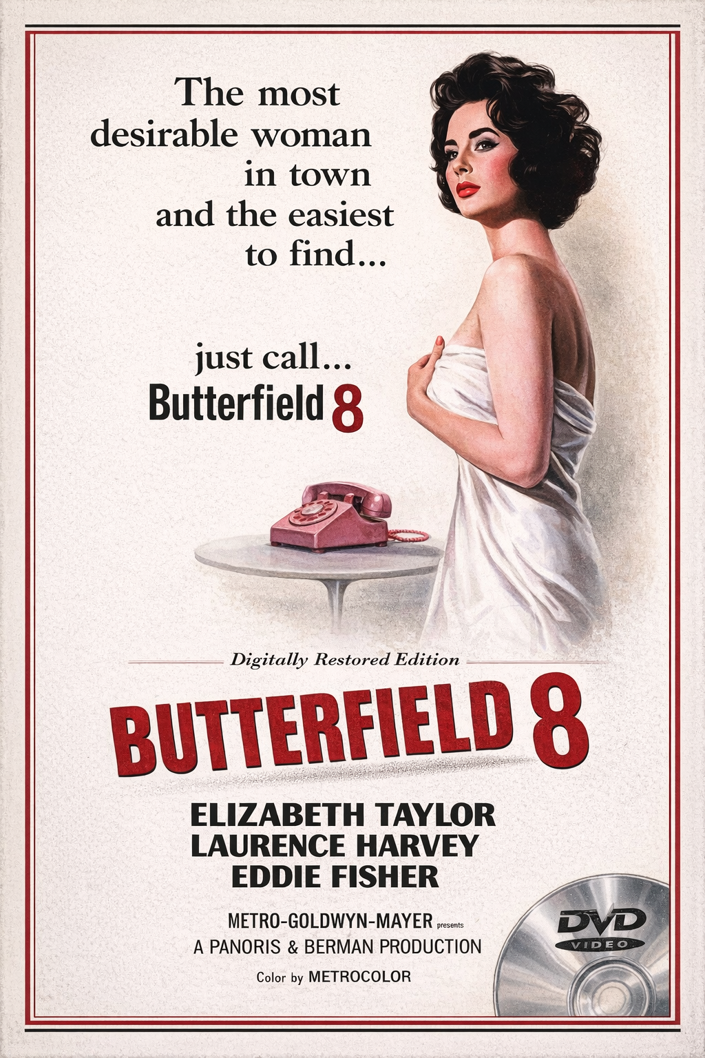 BUTTERFIELD 8 (1960) Elizabeth Taylor- Public Domain Movie DVD NO CASE