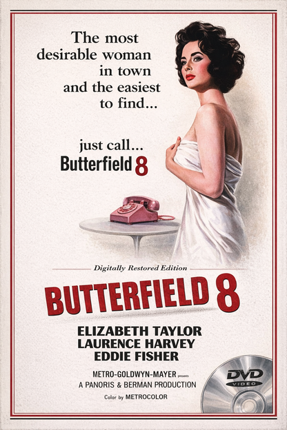 BUTTERFIELD 8 (1960) Elizabeth Taylor- Public Domain Movie DVD NO CASE