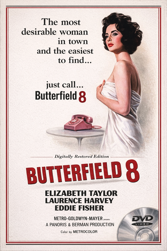 BUTTERFIELD 8 (1960) Elizabeth Taylor- Public Domain Movie DVD NO CASE