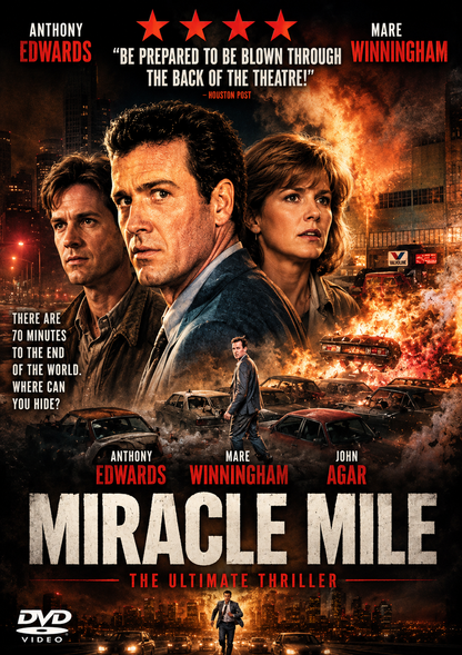 MIRACLE MILE (1988) Anthony Edwards, Mare Winningham, John Agar - Public Domain Movie DVD NO CASE
