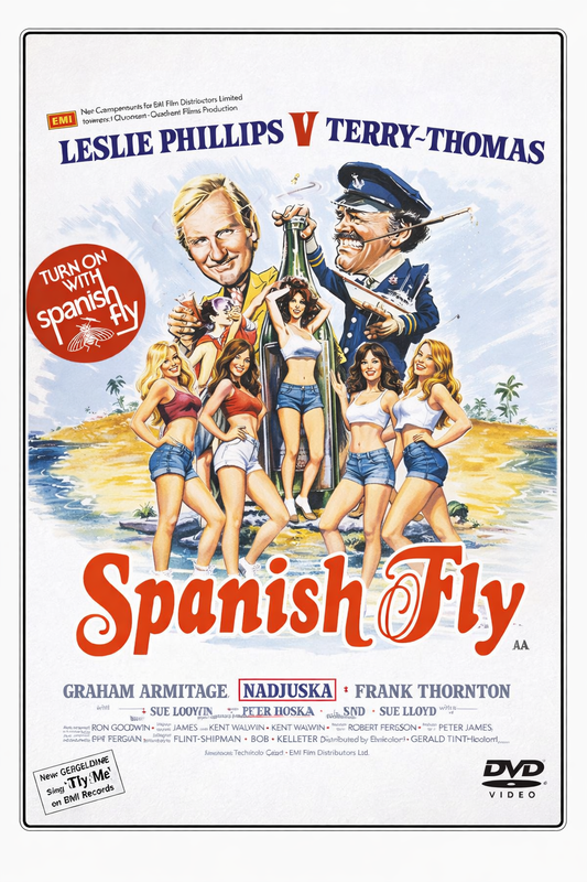 SPANISH FLY (1975) Terry Thomas,Leslie Phillips - Public Domain Movie DVD NO CASE