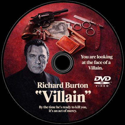 VILLIAN (1971) Richard Burton,Ian McShane,Nigel Davenport,Donald Sinden - Public Domain DVD NO CASE RARE !