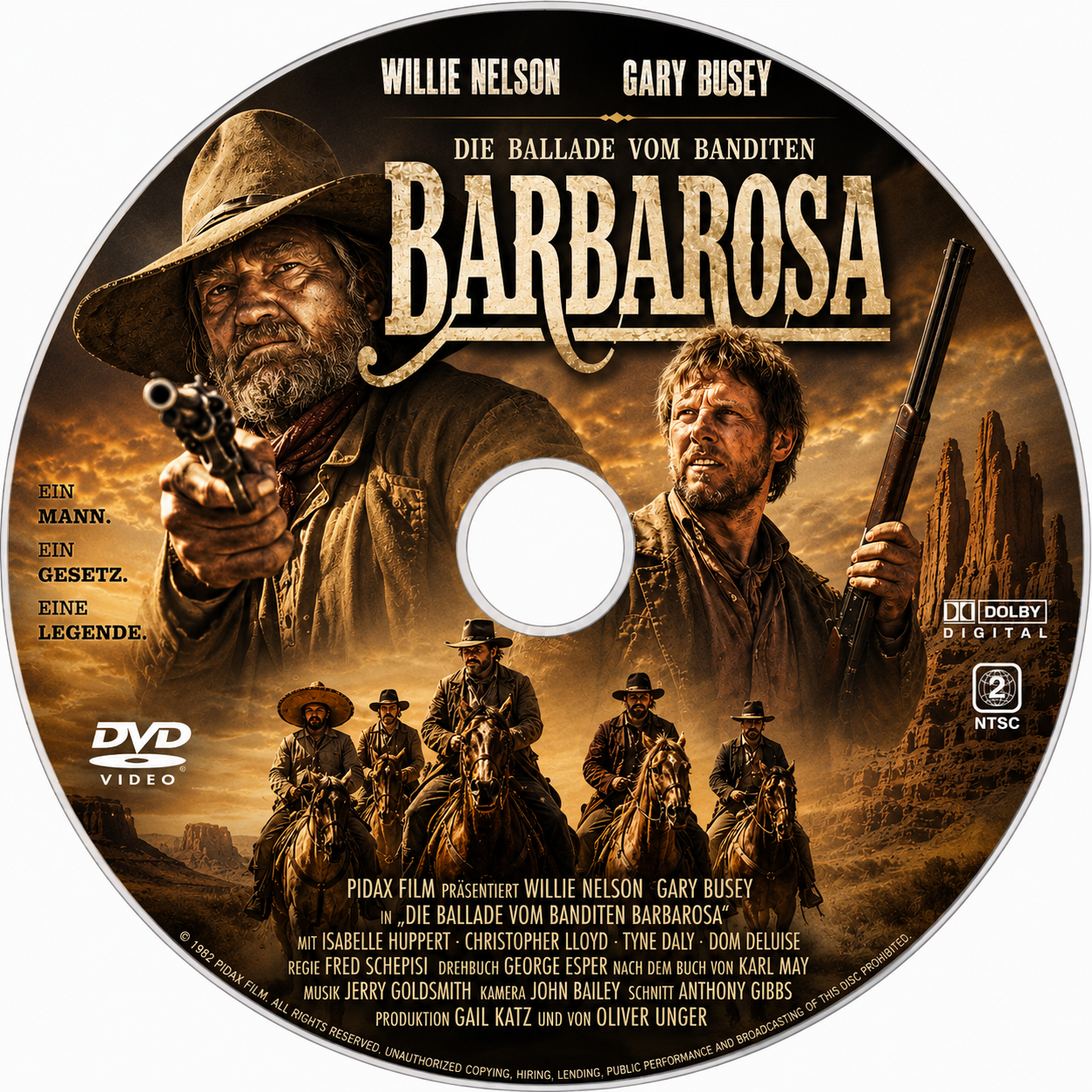 BARBAROSA (1982) Willie Nelson, Gary Busey, Isela Vega, Gilbert Roland, Danny De La Paz, Margarita Lamas - Public Domain Movie DVD NO CASE