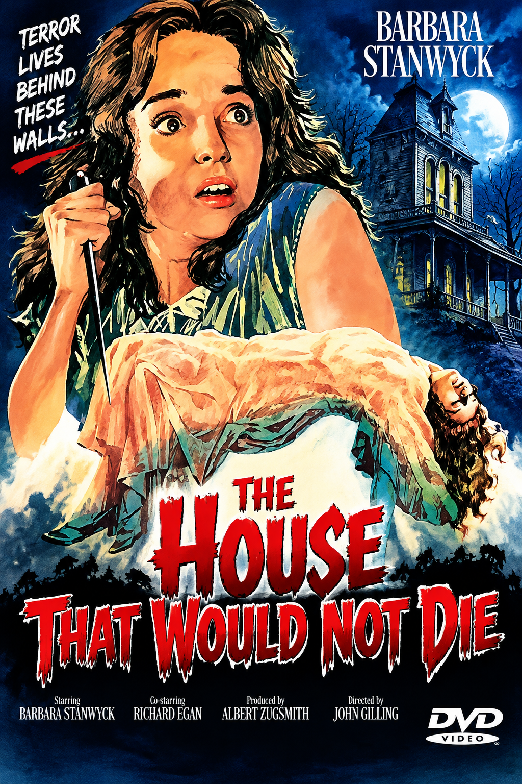 THE HOUSE THAT WOULD NOT DIE (1970) Starring - Barbara Stanwyck • Richard Egan • Michael Anderson Jr. • Kitty Winn• DVD NO CASE