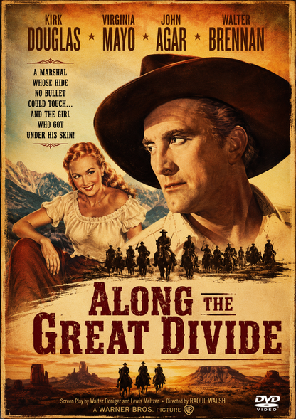 ALONG THE GREAT DIVIDE (1951) Kirk Douglas, Virginia Mayo, John Agar and Walter Brennan - Public Domain Movie DVD NO CASE