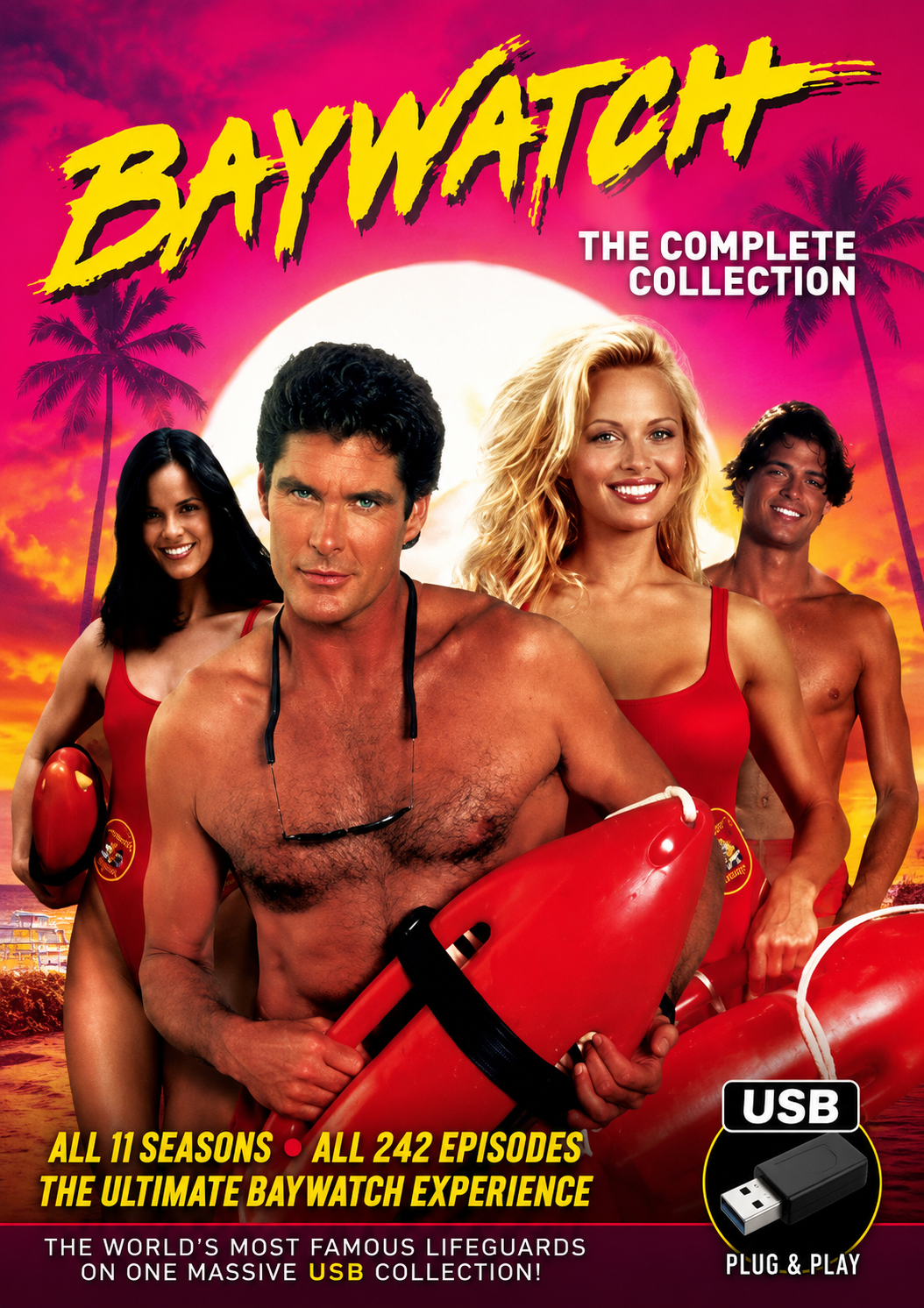 BAYWATCH COMPLETE COLLECTION - ALL 242 SHOWS ON ONE PLUG PLAY USB