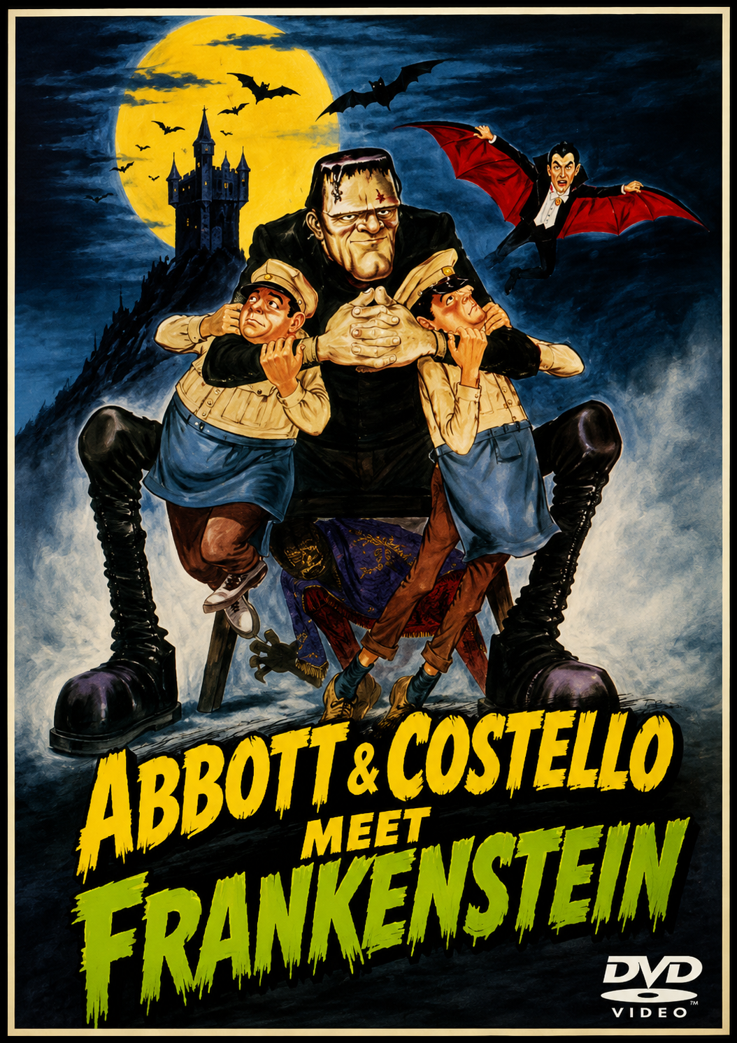 ABBOTT & COSTELLO - MEET FRANKENSTEIN (1948) Bud Abbott, Lou Costello, Bela Lugosi, Lon Chaney Jr., Glenn Strange - Public Domain Movie DVD NO CASE