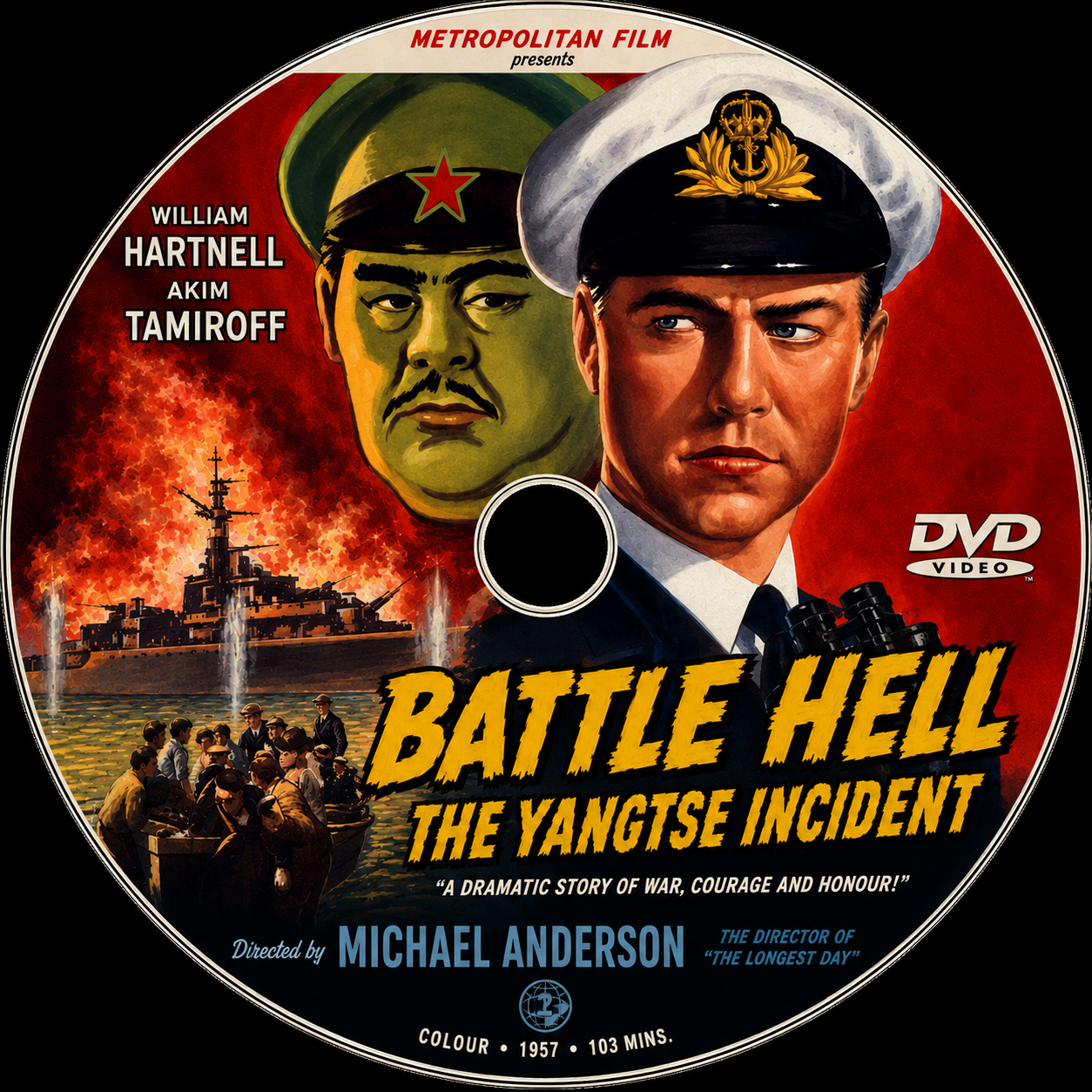 Yangtse Incident: The Story of H.M.S. Amethyst (1957) Richard Todd, William Hartnell, Akim Tamiroff - VERY RARE DELETED TITLE ! - DVD NO CASE