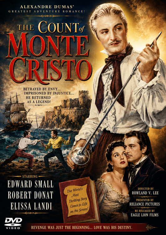 THE COUNT OF MONTE CRISTO (1934)  Robert Donat, Elissa Landi, Louis Calhern, Sidney Blackmer, Raymond Walburn - DVD NO CASE