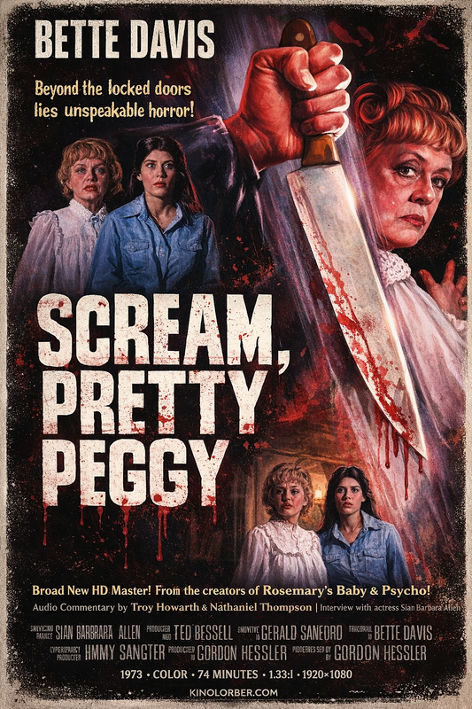 SCREAM, PRETTY PEGGY (1973) Bette Davis,Ted Bessell,Sian Barbara Allen - Public Domain Movie DVD NO CASE