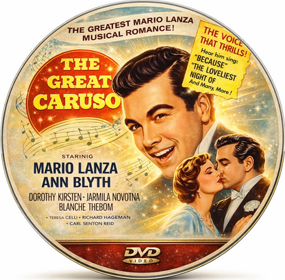 THE GREAT CARUSO (1951) Mario Lanza - On-Off-Subtitles Public Domain DVD NO CASE