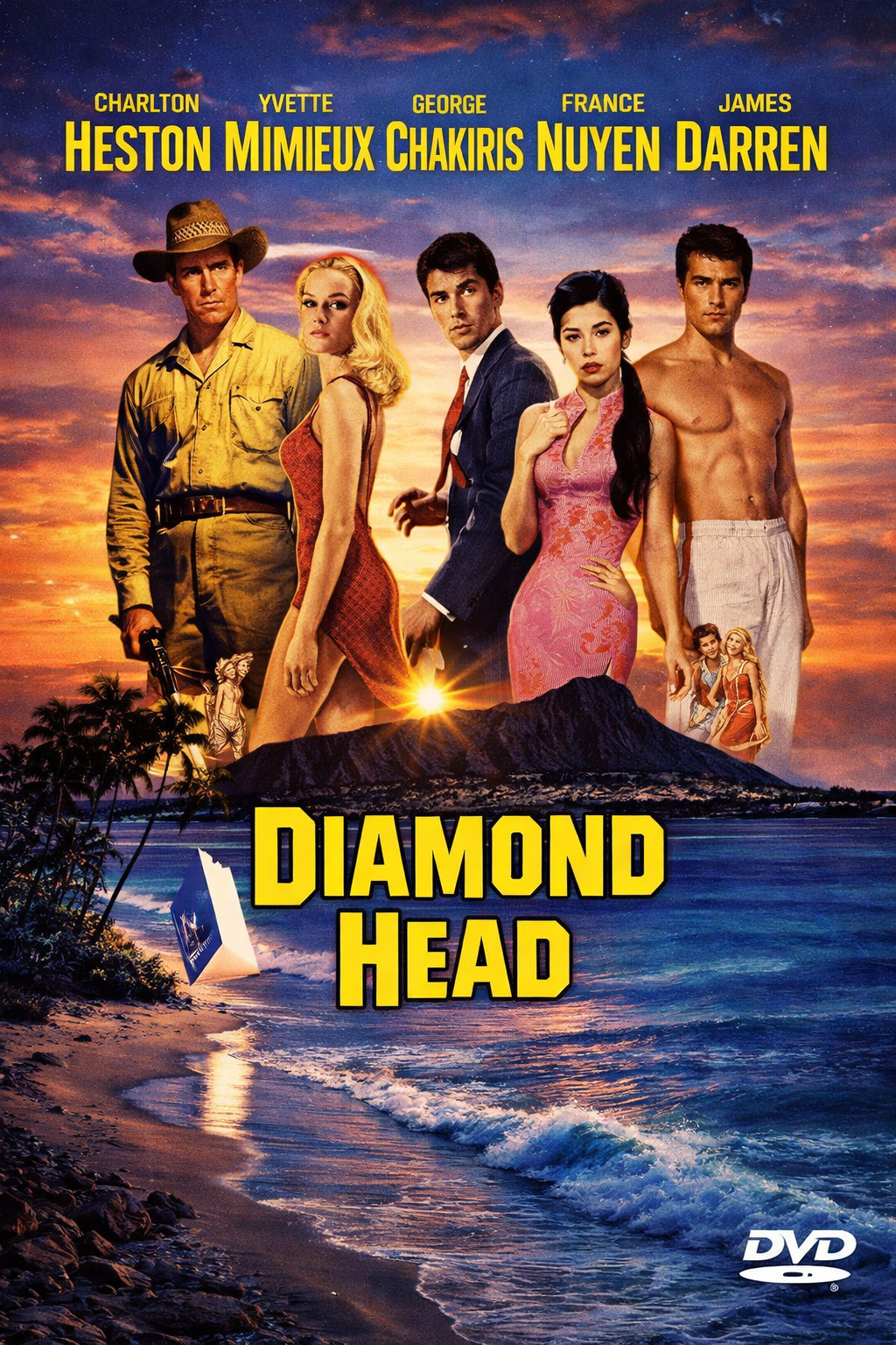 DIAMOND HEAD (1962) Charlton Heston ,Yvette Mimieux ,George Chakiris ,France Nuyen ,James Darren - Public Domain Movie DVD NO CASE