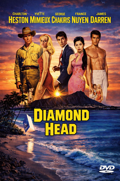 DIAMOND HEAD (1962) Charlton Heston ,Yvette Mimieux ,George Chakiris ,France Nuyen ,James Darren - Public Domain Movie DVD NO CASE