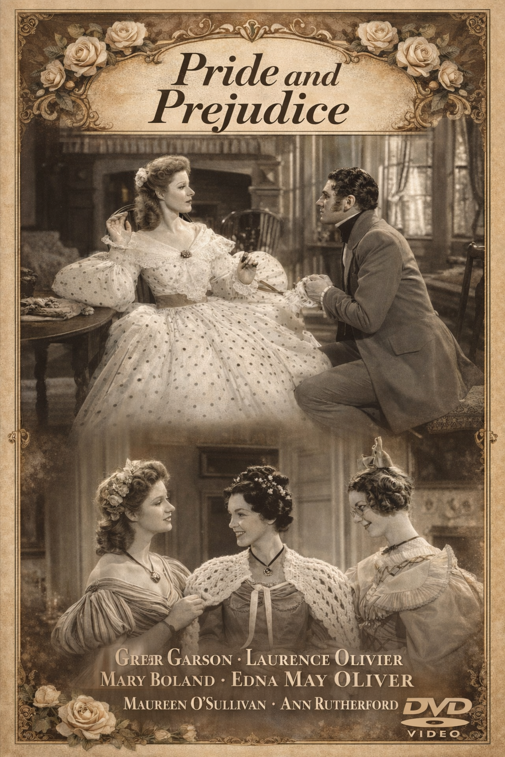 PRIDE & PREJUDICE (1940) Laurence Olivier - Public Domain DVD NO CASE