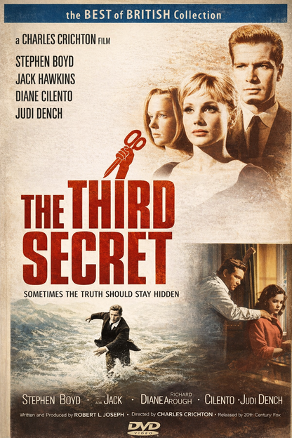 THE THIRD SECRET (1964) Stephen Boyd ,Jack Hawkins ,Richard Attenborough ,Diane Cilento ,Pamela Franklin ,Paul Rogers ,Alan Webb - Public Domain Movie DVD NO CASE