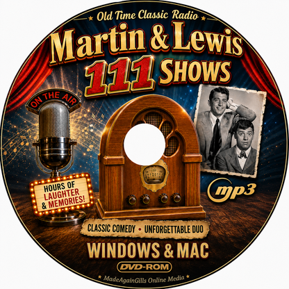 DEAN MARTIN AND JERRY LEWIS - OTR OLD TIME RADIO SHOW COMEDY DVD-ROM - 111 EPISODES MP3 (Copy)