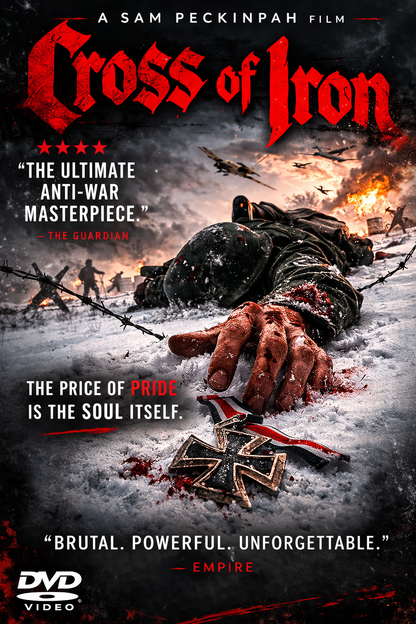 CROSS OF IRON (1977)  James Coburn, Maximilian Schell, James Mason, David Warner, Senta Berger  - Public Domain DVD NO CASE