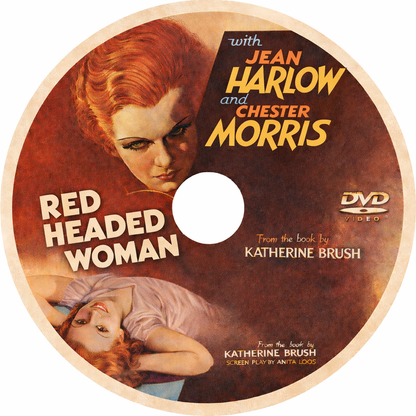 RED-HEADED WOMAN (1932) Jean Harlow,Chester Morris,Lewis Stone,Leila Hyams,Una Merkel - Public Domain DVD NO CASE RARE !