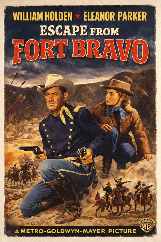 ESCAPE FROM FORT BRAVO (1953) William Holden - Public Domain DVD NO CASE