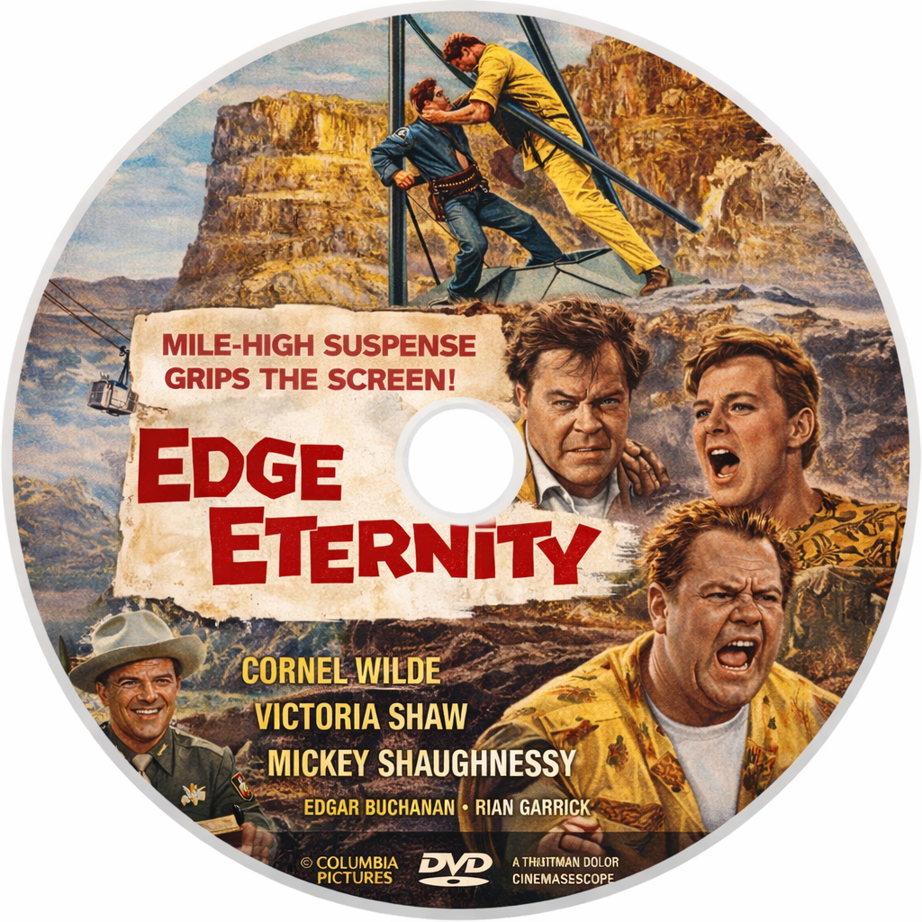 EDGE OF ETERNITY (1959) Cornel Wilde ,Victoria Shaw ,Mickey Shaughnessy   - DVD Public Domain DVD NO CASE
