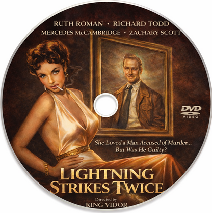 LIGHTNING STRIKES TWICE (1951) Richard Todd,Ruth Roman,Mercedes McCambridge  - Public Domain DVD NO CASE RARE !