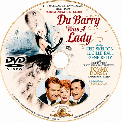 DU BARRY WAS A LADY  (1943) - DVD - LUCILLE BALL - Public Domain DVD NO CASE