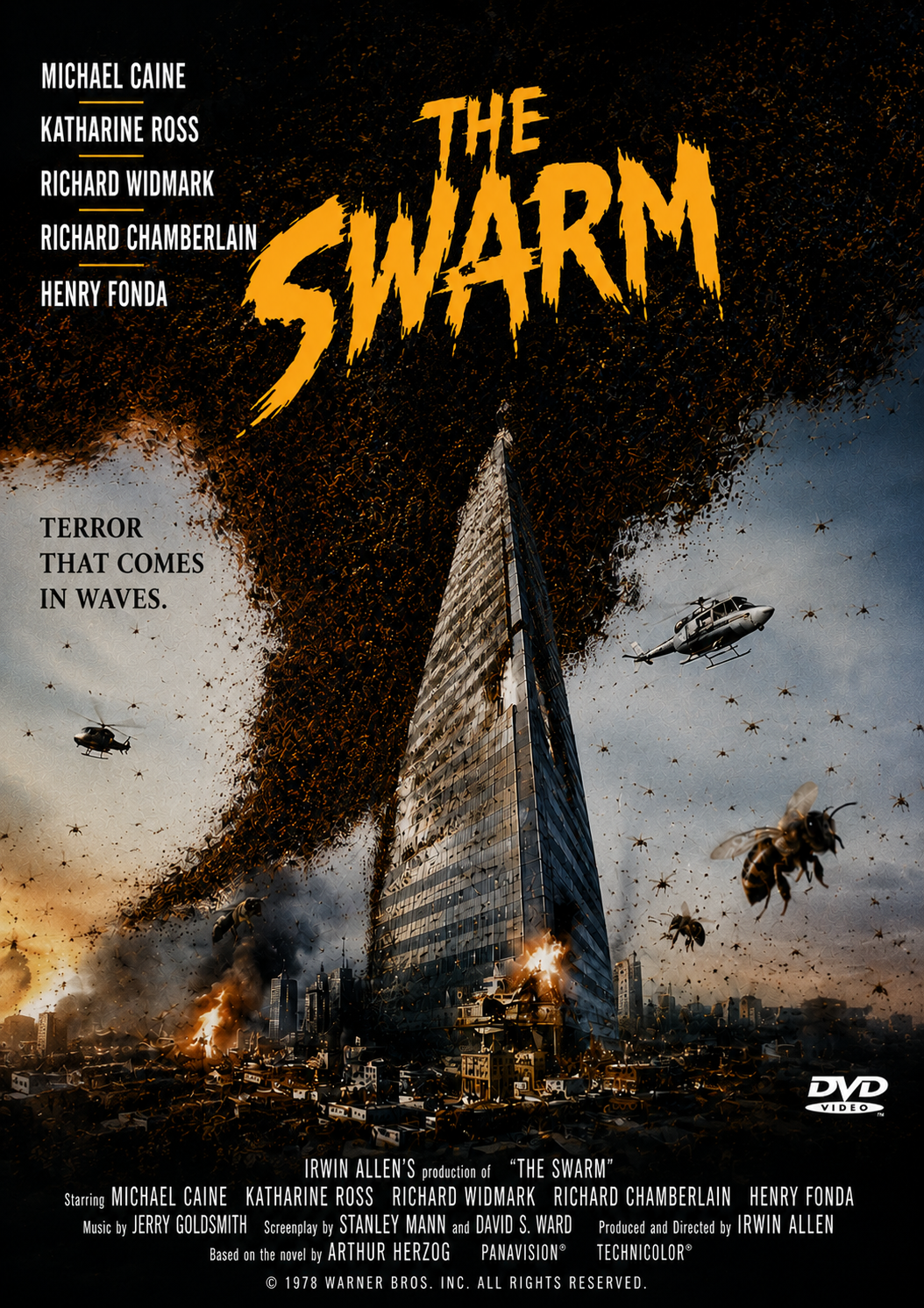 THE SWARM (1978) Michael Caine, Katharine Ross, Richard Widmark - DVD, Public Domain DVD NO CASE