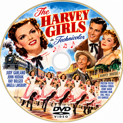 THE HARVEY GIRLS (1946) Judy Garland, John Hodiak, Ray Bolger, Angela Lansbury, Preston Foster, Virginia O'Brien, Kenny Baker - PUBLIC DOMAIN DVD ONLY NO CASE