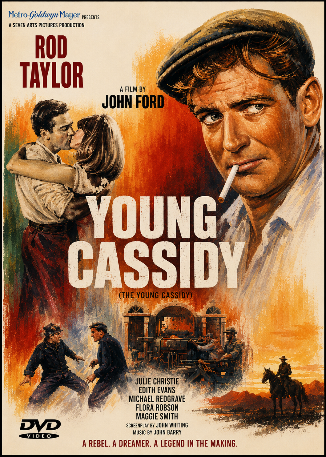 YOUNG CASSIDY (1965) Rod Taylor, Julie Christie, Maggie Smith- Public Domain DVD NO CASE